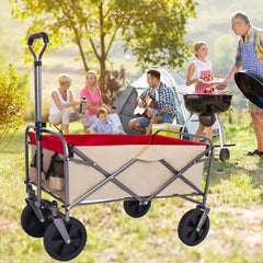 Outdoor Garden Multipurpose Micro Collapsible Beach Trolley Cart Camping Folding Wagon