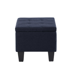 NOBLEMOOD 3 in 1 End of Bed Storage Bench & 2 Ottoman Benches w/ Storage for Living Room Bedroom Entryway Navy