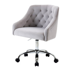 Velvet Swivel Office Chair with Soft Seat, Gray