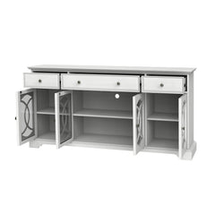 TV Stand with 3 Drawers & 3 Closed Storage for TVs up to 65", White