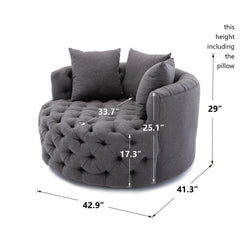 Coolmore Modern swivel accent chair  barrel chair  for hotel living room / Modern  leisure chair  Grey