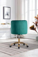 NOBLEMOOD Swivel Shell Accent Chair for Living Room, Modern Leisure Home Office Chair w/ Adjustable Height and Metal Base for Bedroom, Green