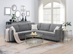 Modern Upholstered Sectional Sofa, L Shape Furniture Couch with 3 Pillows