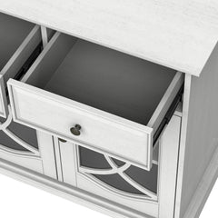 TV Stand with 3 Drawers & 3 Closed Storage for TVs up to 65", White