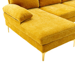 Living Room Sectional Sofa, Musterd Yellow