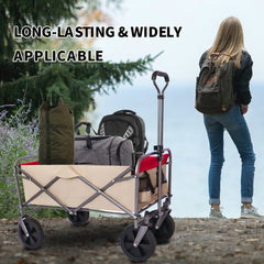 Outdoor Garden Multipurpose Micro Collapsible Beach Trolley Cart Camping Folding Wagon