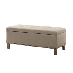 NOBLEMOOD Sofa Storage Ottoman w/ Tufted Flip-up Top, End of Bed Storage Bench for Bedroom Entryway