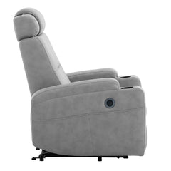 Power Lift Recliner Chair for Elderly,Recliner Chair for Living Room,Modern Reclining Sofa Chair, Electric Lift Recliner for Seniors,Side Pocket,USB Charge Port (Light Gray)