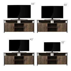 Modern Wood TV Stand with Metal Legs, Espresso