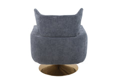 NOBLEMOOD Swivel Accent Armchair Linen Single Sofa Chair w/ Pillow and Backrest for Living Room, Gray