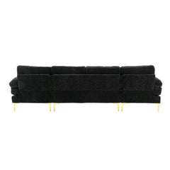 Living Room Sectional Sofa, Black