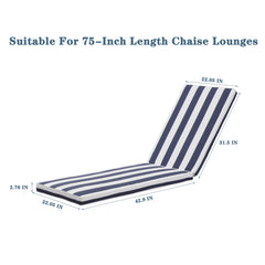 Outdoor Chaise Lounge Chair Set With Cushions, Five-Position Adjustable Aluminum Recliner