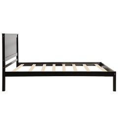 Twin Size Wood Bed Frame with Headboard, Espresso