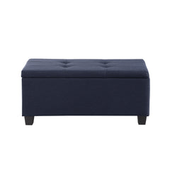 NOBLEMOOD 3 in 1 End of Bed Storage Bench & 2 Ottoman Benches w/ Storage for Living Room Bedroom Entryway Navy