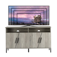 Farmhouse TV Stand with Storage & Open Drawers, Golden