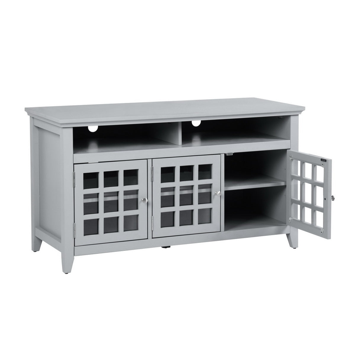 48" TV Stand & Entertainment Center with 3-Door Cabinet, Grey