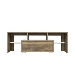 TV Stand with LED RGB Lights & Flat Screens for Lounge Room & Living Room, Walnut