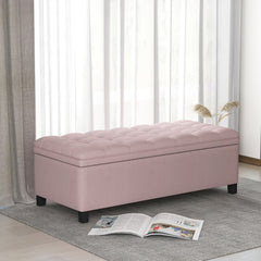 NOBLEMOOD Upholstered Flip Top Storage Bench with Button Tufted Top for Bedroom Entryway Living Room