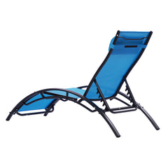 2 Pcs Outdoor Chaise Lounges Chair Textilene Sunlounger Recliner Chair