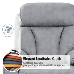 Electric Power Lift Recliner Chair for Elderly, Fabric Recliner Chair for Seniors, Home Theater Seating,Living Room Chair,Side Pocket, Remote Control,Light Gray