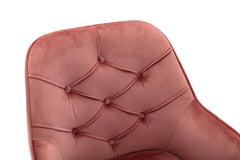 NOBLEMOOD Velvet Swivel Shell Chair for Living Room Modern Leisure Armchair with Wheels for Home Sturdy Room, Red
