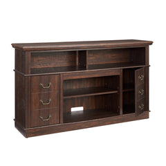 Traditional TV Media Stand Farmhouse Rustic Entertainment Console for TV Up to 65" with Open and Closed Storage Space, Espresso, 60"W*15.75"D*34.25"H