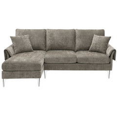 84" Convertible Sectional Sofa, Modern Chenille L-Shaped Sofa Couch with Reversible Chaise Lounge