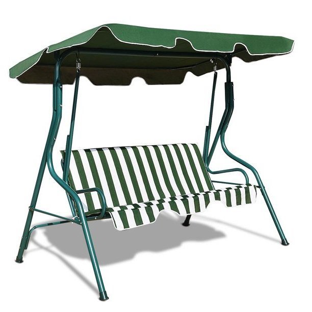 3-Person Outdoor Swing with Canopy, Green