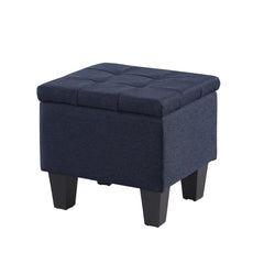 NOBLEMOOD 3 in 1 End of Bed Storage Bench & 2 Ottoman Benches w/ Storage for Living Room Bedroom Entryway Navy