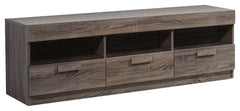 59" Rectangular TV Stand with 3 Drawers & 3 Open Media Compartments, Oak