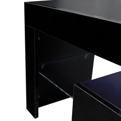 TV Stand with LED RGB Lights & Flat Screen Cabinet for Lounge Room, Living Room & Bedroom, Black